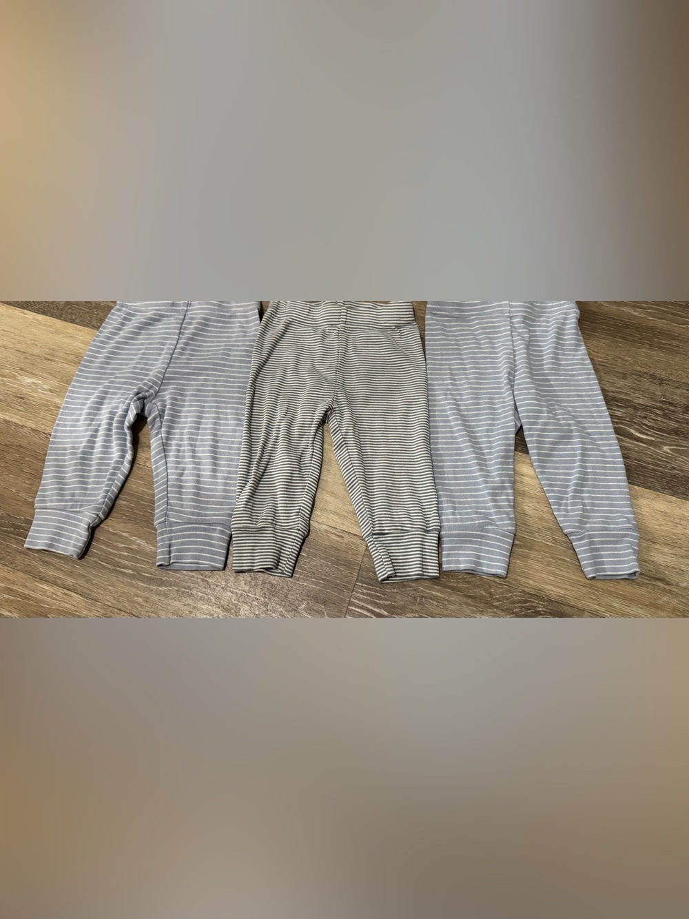 Carter's Gray & White Striped Kids Leggings Trio